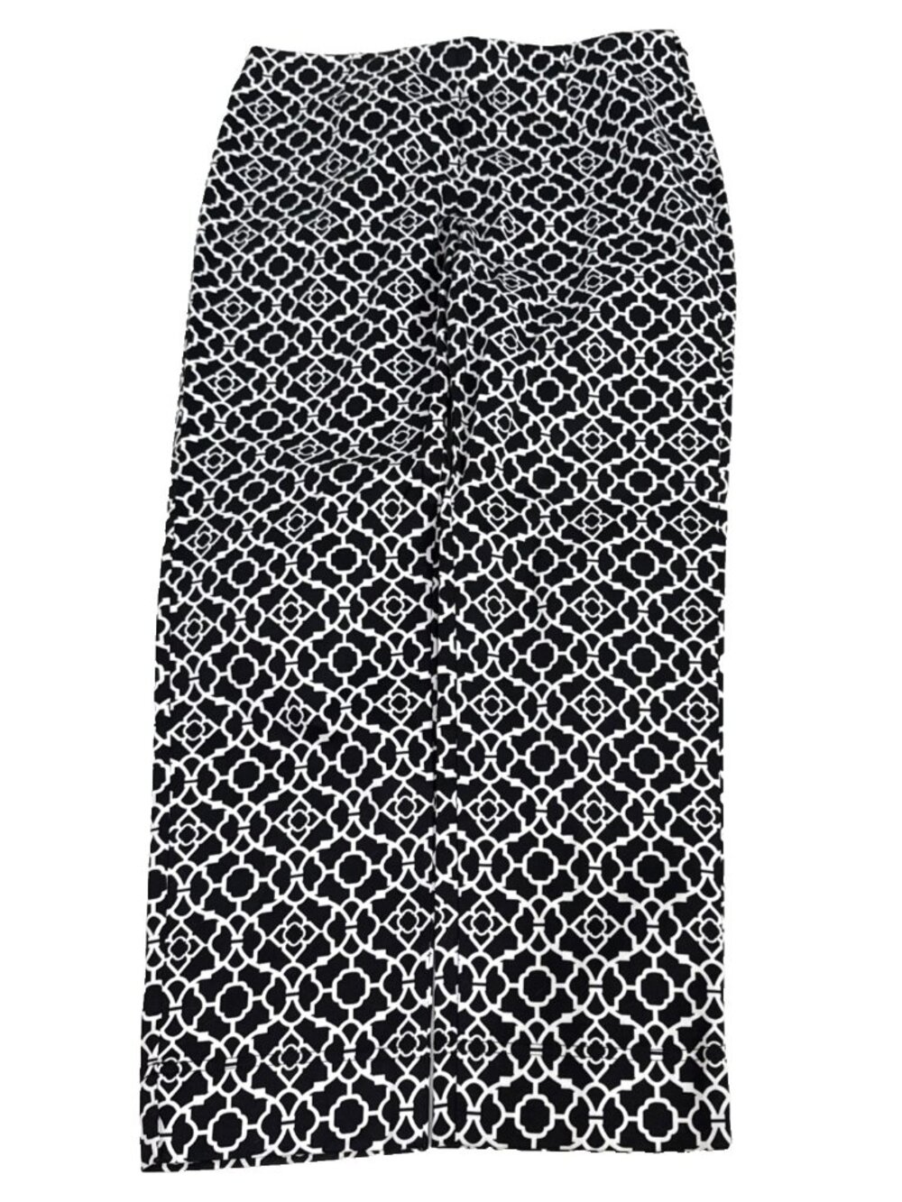 Charter Club Pants Club Black-And-White Trellis Print Stretch Pants Sz 10